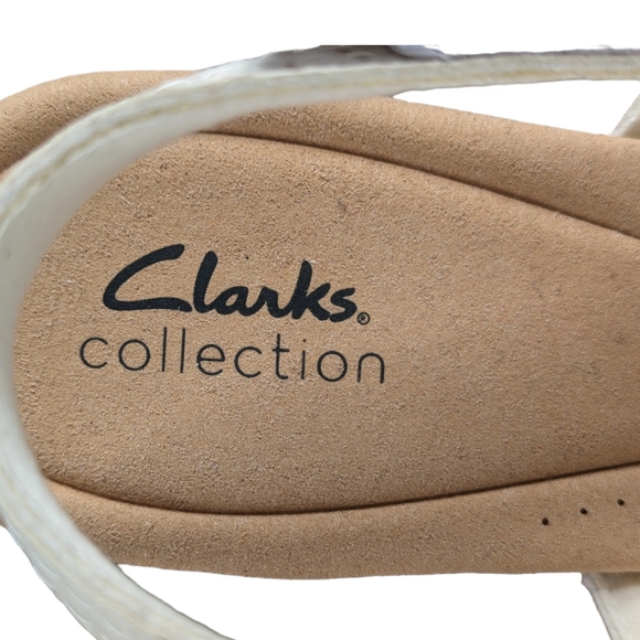 Clarks Collection Leather/Textile Cork Wedges Rose Erin Pink Floral - 12W - Picture 12 of 12